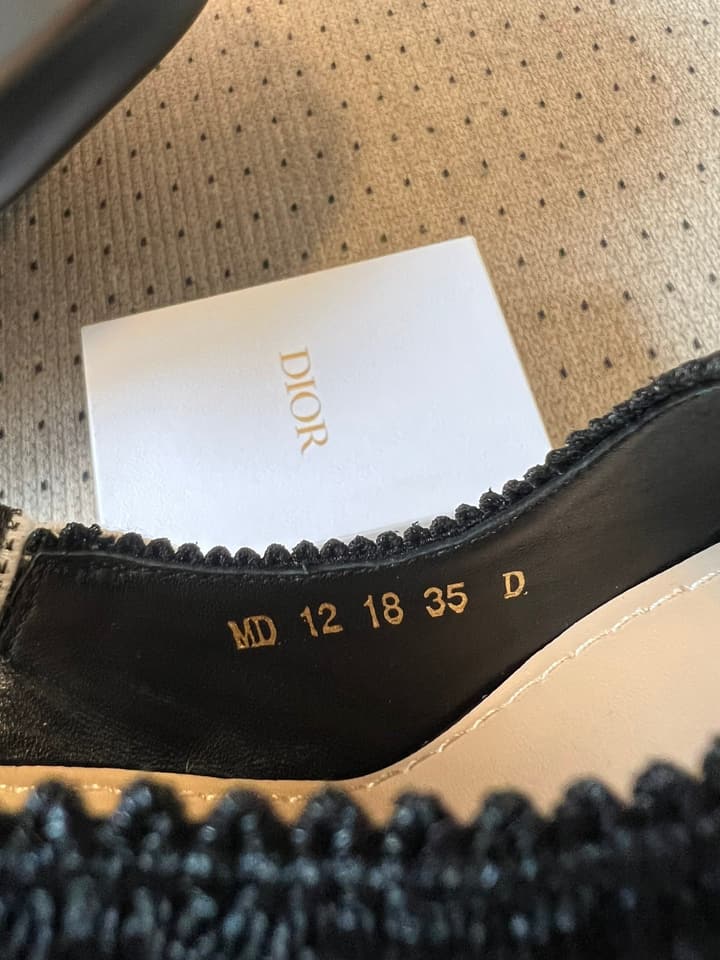 Dior J'Adior Dior Or Embroidered Slingback Heels in Black Smooth