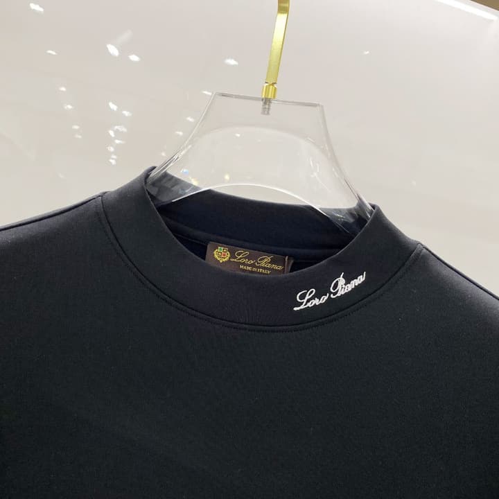 Loro Piana Fashion Casual Long Sleeve T-Shirt – Early Autumn New Counter Style in Classic Black