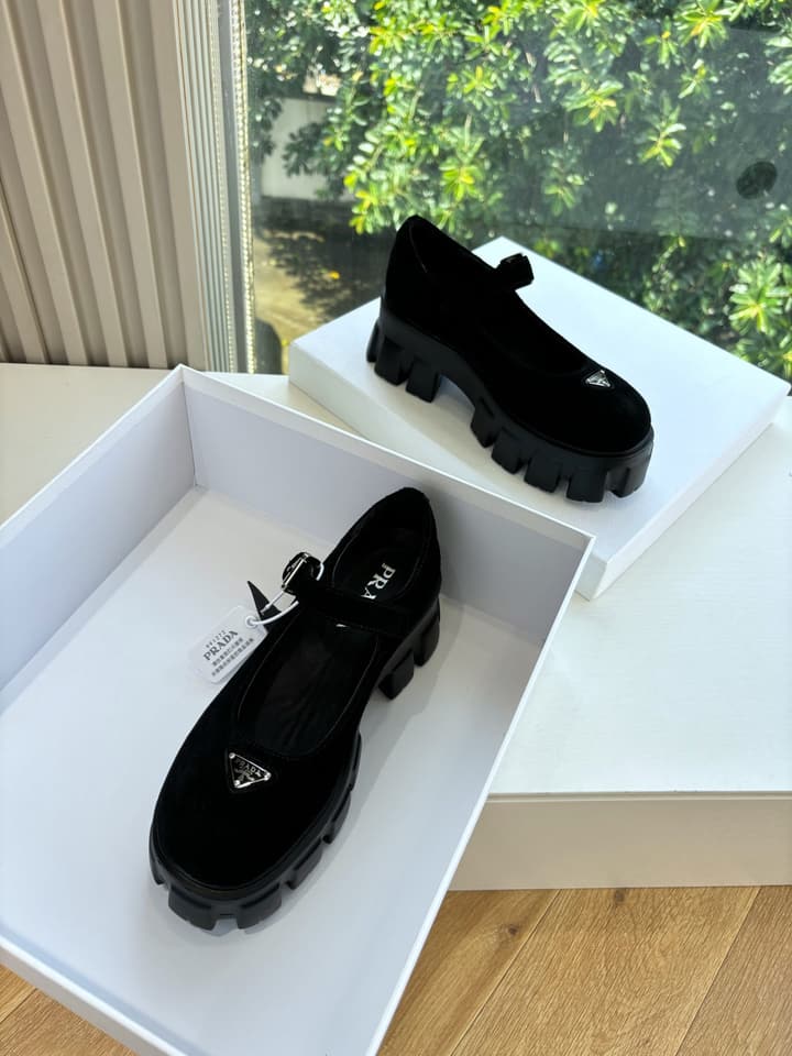 Prada Monolith Platform Mary Jane Loafers – 25FW in Assorted Leather & Suede Collection
