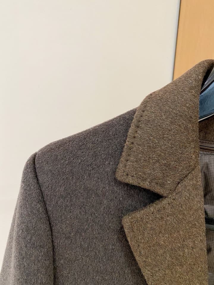 Prada Men's Wool Kensington Coat – 2025FW in Charcoal Gray Wool Coat