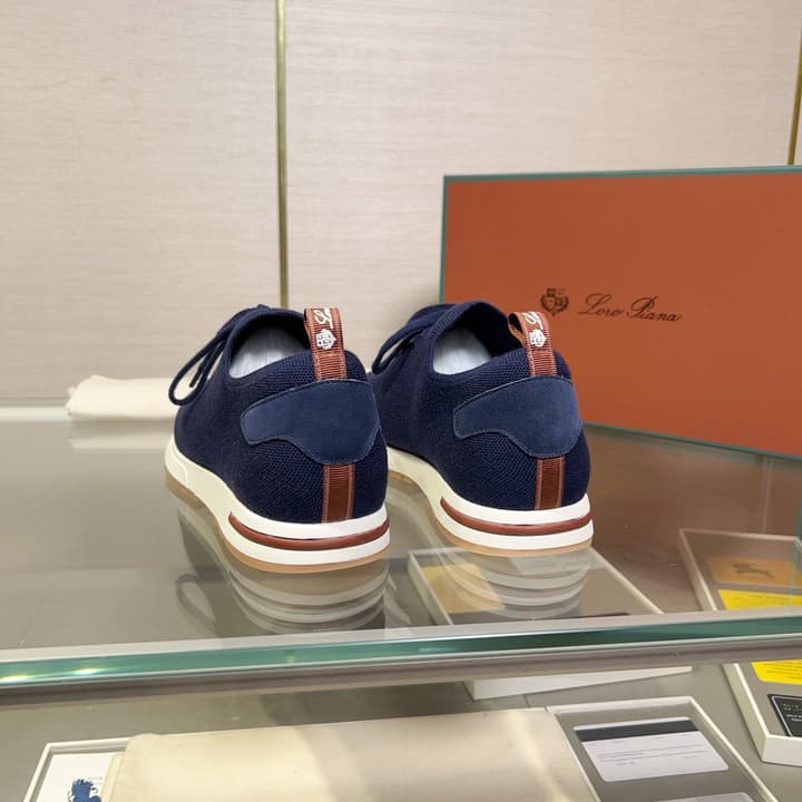 Loro Piana Breathable Suede Loafers in Solid Dark Blue