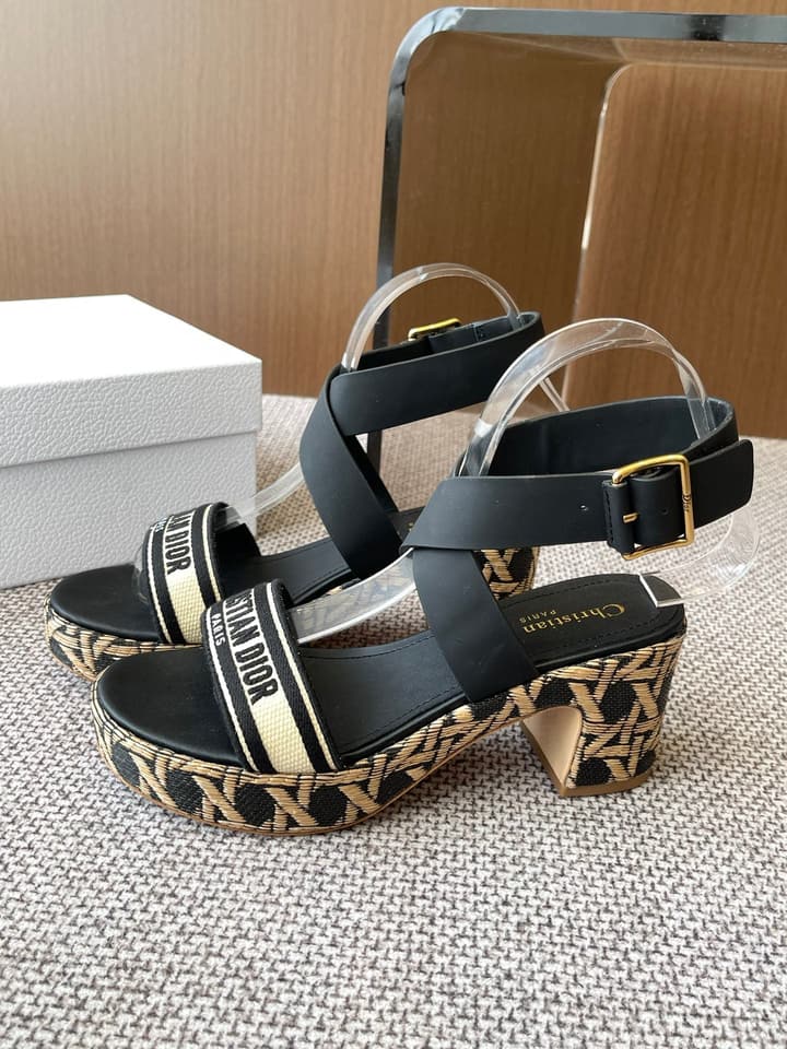 Dior Riviera Dway Wedge Sandals – Spring/Summer 2025 Collection in Black