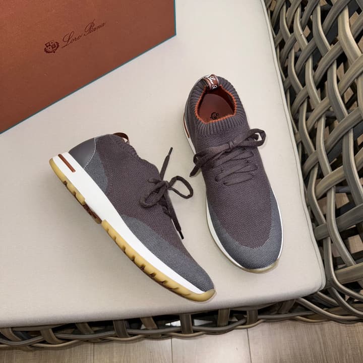 Loro Piana Flexy Walk Wool Knit Sneakers in Midnight Blue