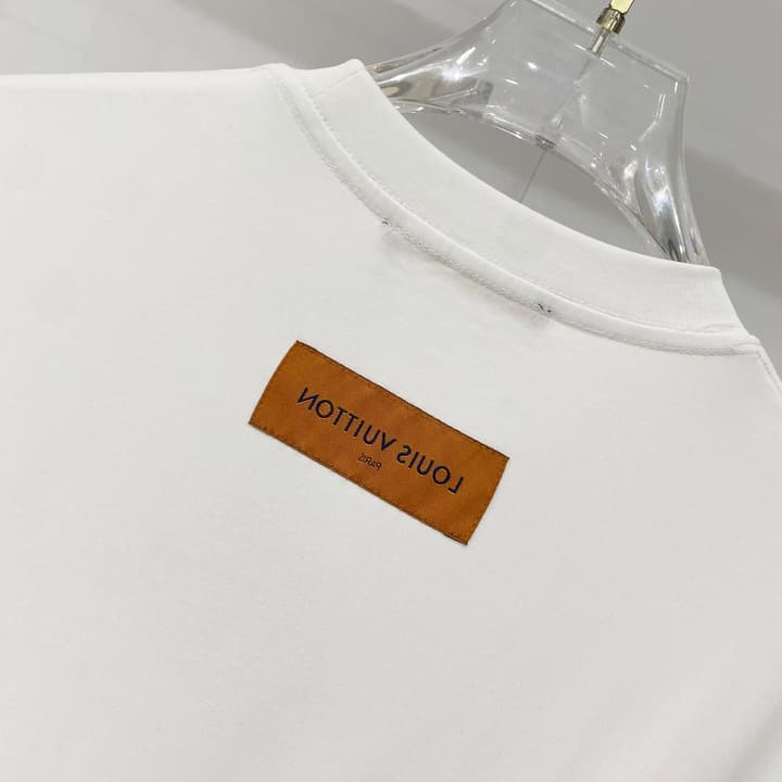 Louis Vuitton Signature Embroidery Cotton T-Shirt in Black