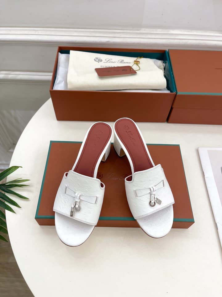 Loro Piana Summer Charms Ostrich Mules – 2025 Spring/Summer Collection in Black