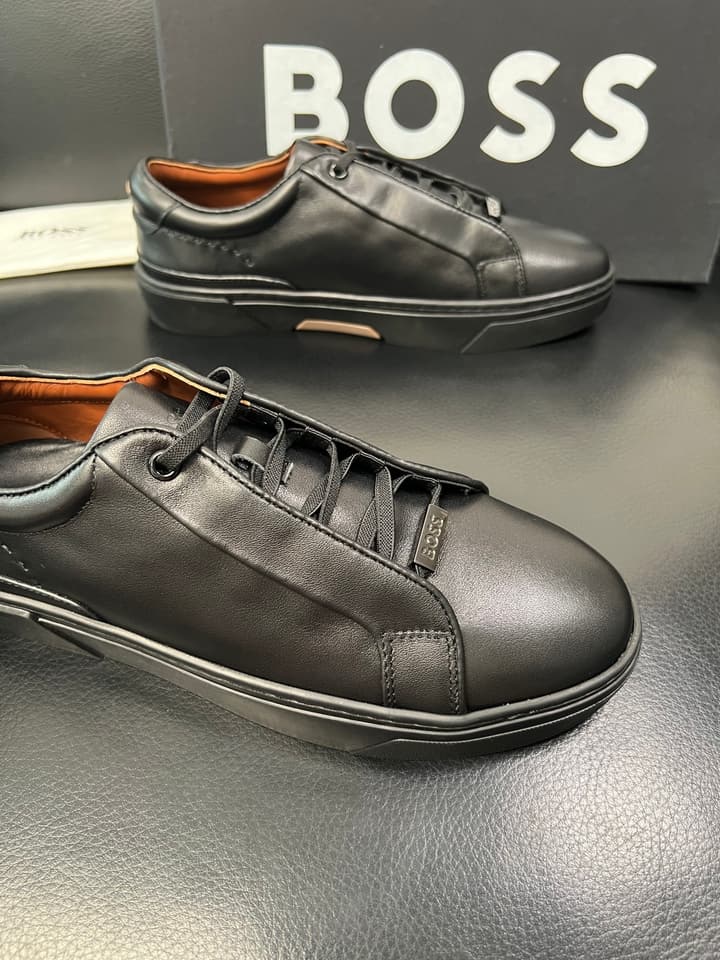 Boss Panelled Leather Sneakers