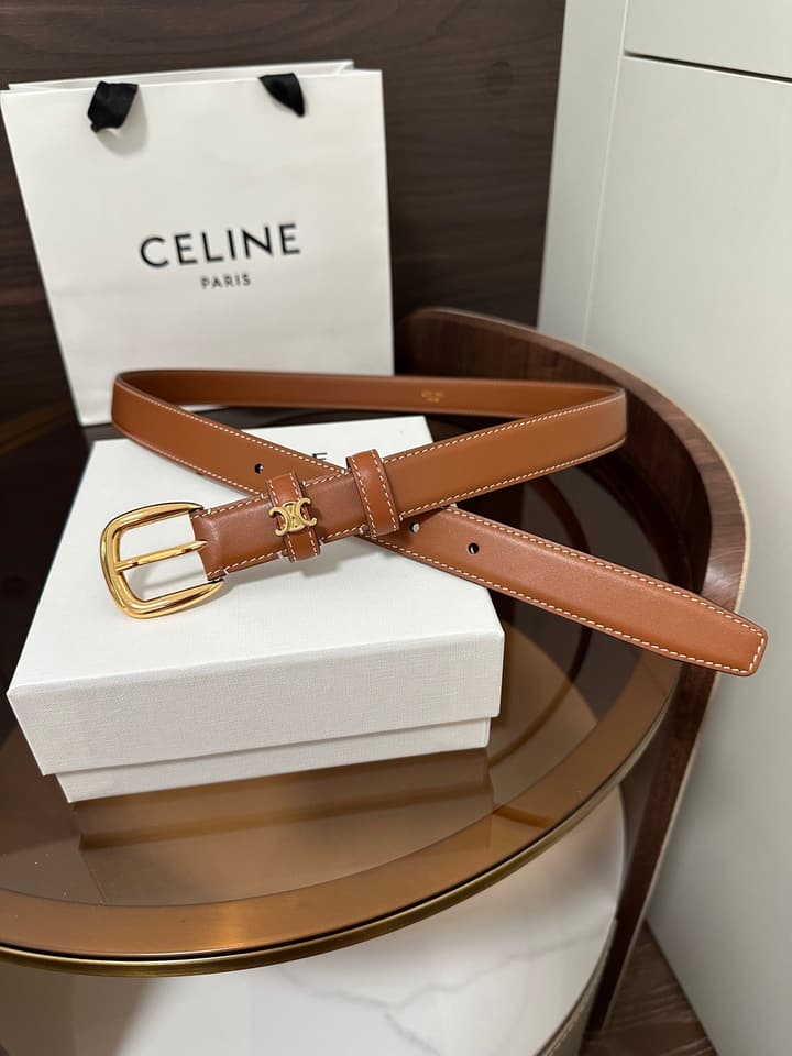 Celine Vivienne Taurillon 25mm Belt in Black Taurillon Leather
