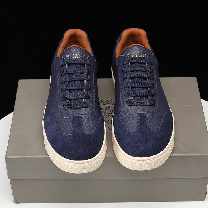 Brunello Cucinelli Men's Colorblock Driving Shoes – New Collection in Black Leather And Suede