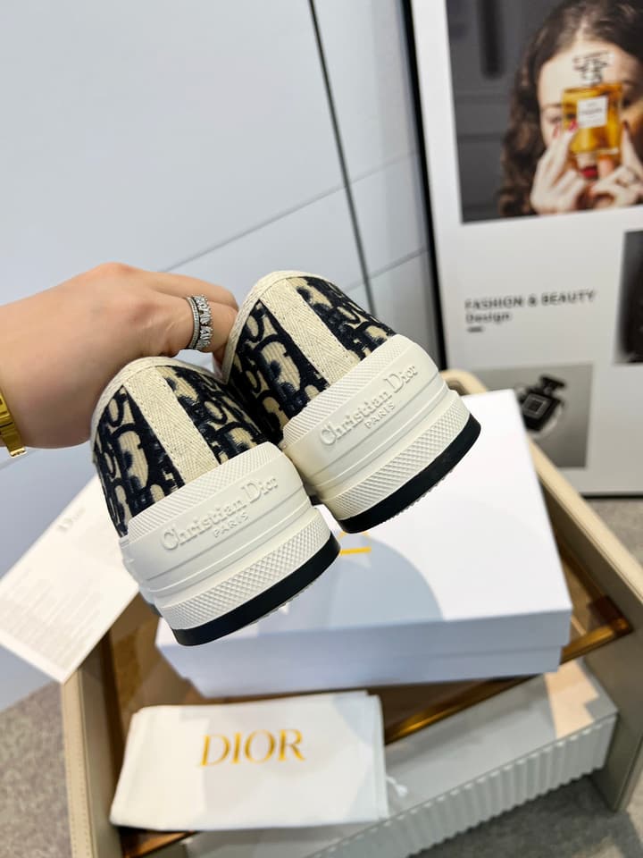 Dior Spring/Summer Runway Platform Sneakers in Black Oblique Pattern