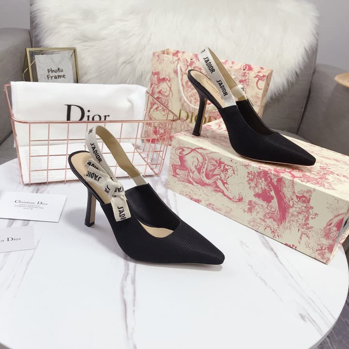 Dior Patent Leather Bow Heeled Sandals in Black High Heel Slingback