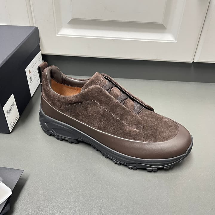Zegna Triple Stitch™ Monte Perforated Casual Shoes in White Smooth