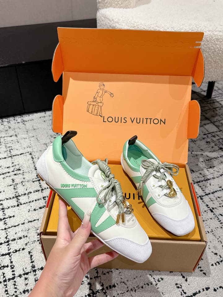 Louis Vuitton Sneakerina Ballet Sneakers – 2025 Collection in Metallic Silver