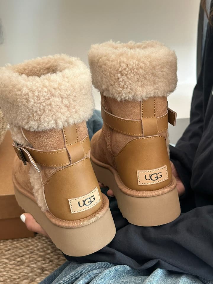 UGG Platform Shearling Ankle Boots