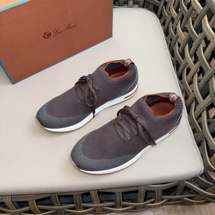 Loro Piana Flexy Walk Wool Knit Sneakers in Midnight Blue