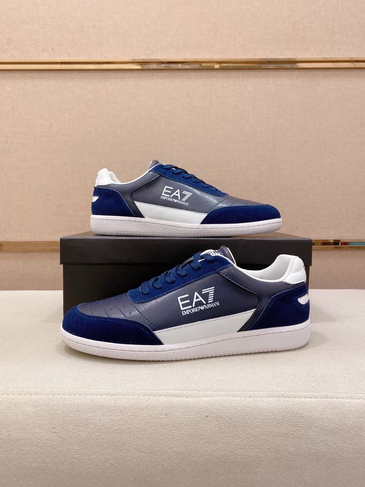 Armani Italian Leather Luxury Sneakers – New Collection in Bright Red