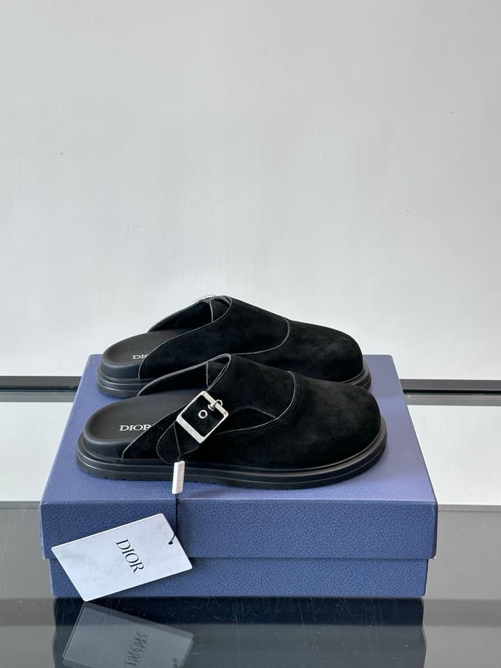 Dior Oblique Closed-Toe Mules in Black