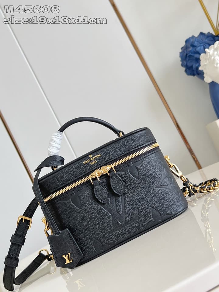 Louis Vuitton Vanity Small Handbag – Giant Monogram Embossed in Black