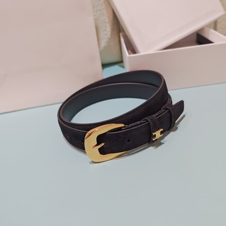 Celine 2.5cm Reversible Cowhide Belt in Classic Black