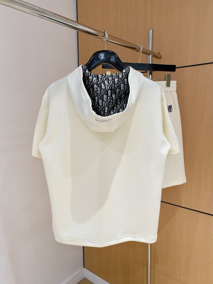 Dior Classic Air Layer T-Shirt and Shorts Set – 2026 Summer Collection in Black Crewneck Oblique Stripe