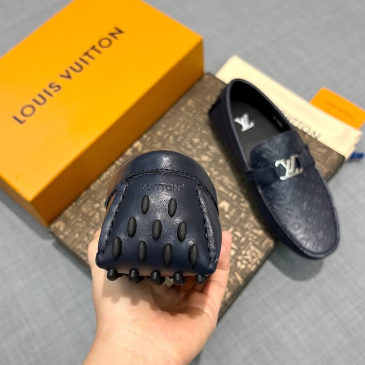 Louis Vuitton Men's Driving Shoes in Dark Blue