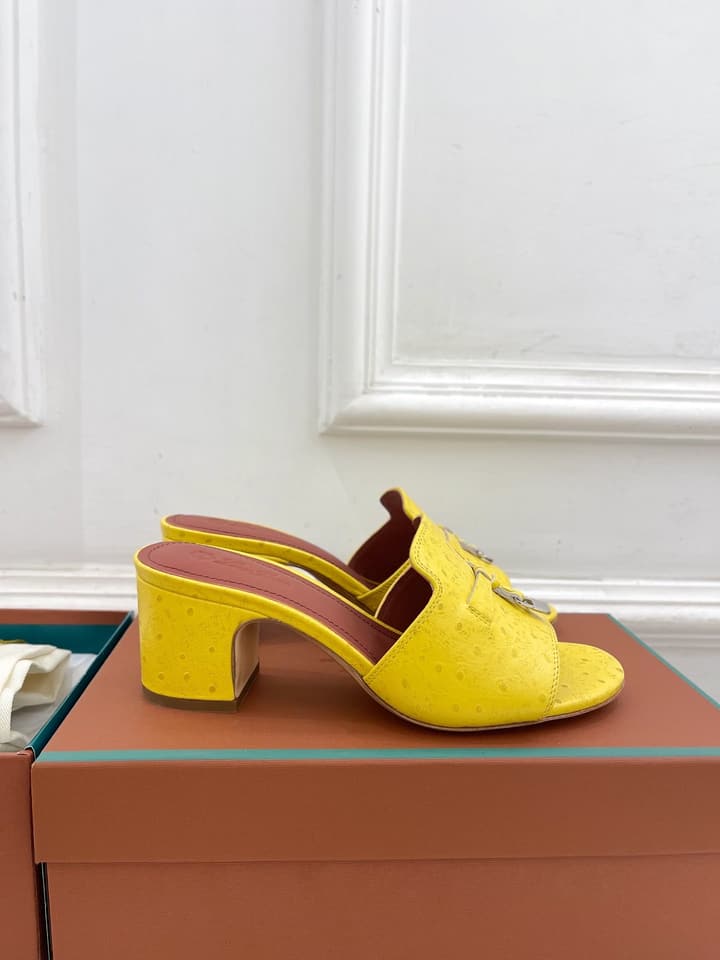 Loro Piana Summer Charms Ostrich Mules – 2025 Spring/Summer Collection in Black