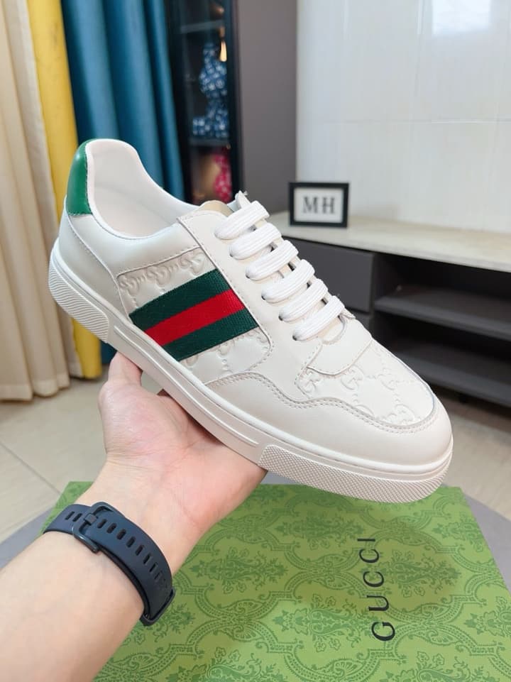 Gucci New Season Casual Fashion Sneakers in Black With Web Stripe