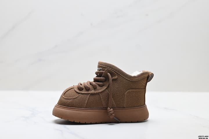 UGG Kids Leather Snow Boots – Kids Collection in Dark Chestnut Brown