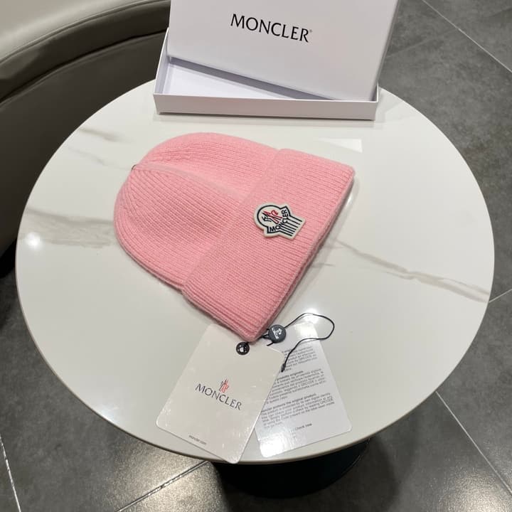 Moncler Knitted Beanie Hat in Classic Black