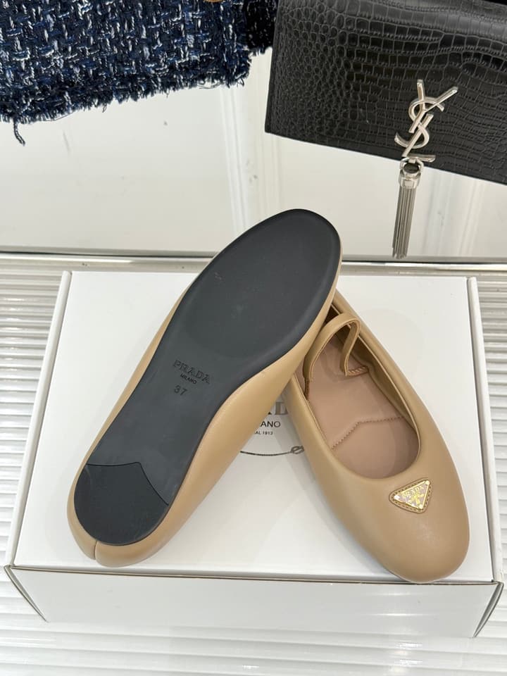 Prada Classic Mary Jane Flats in Cream