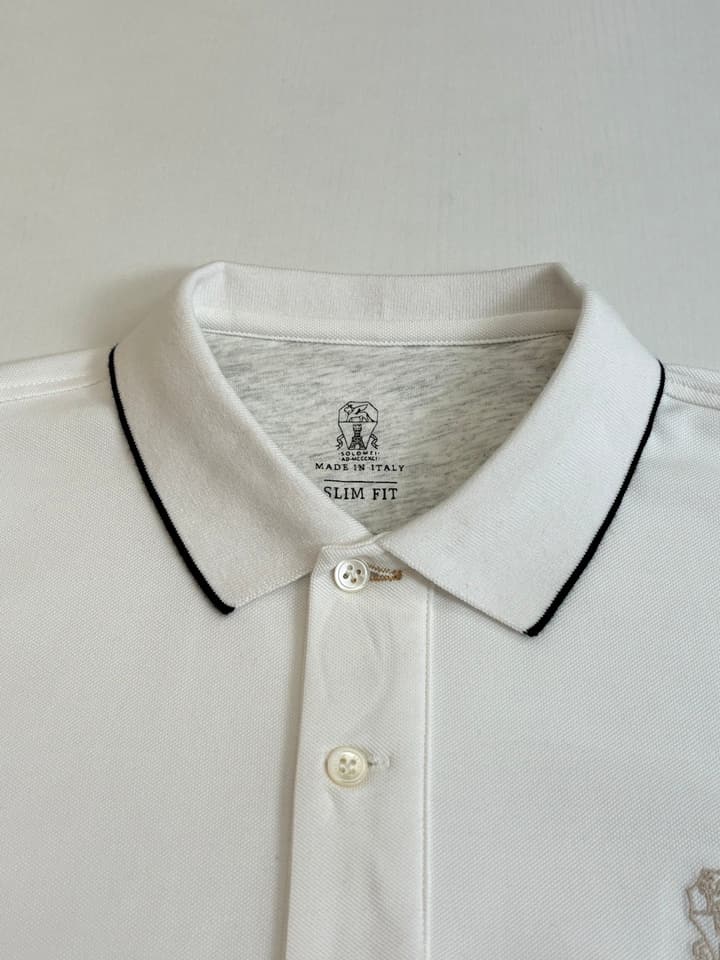 Brunello Cucinelli BC Logo Embroidered Polo Shirt – 2025 in Charcoal Grey