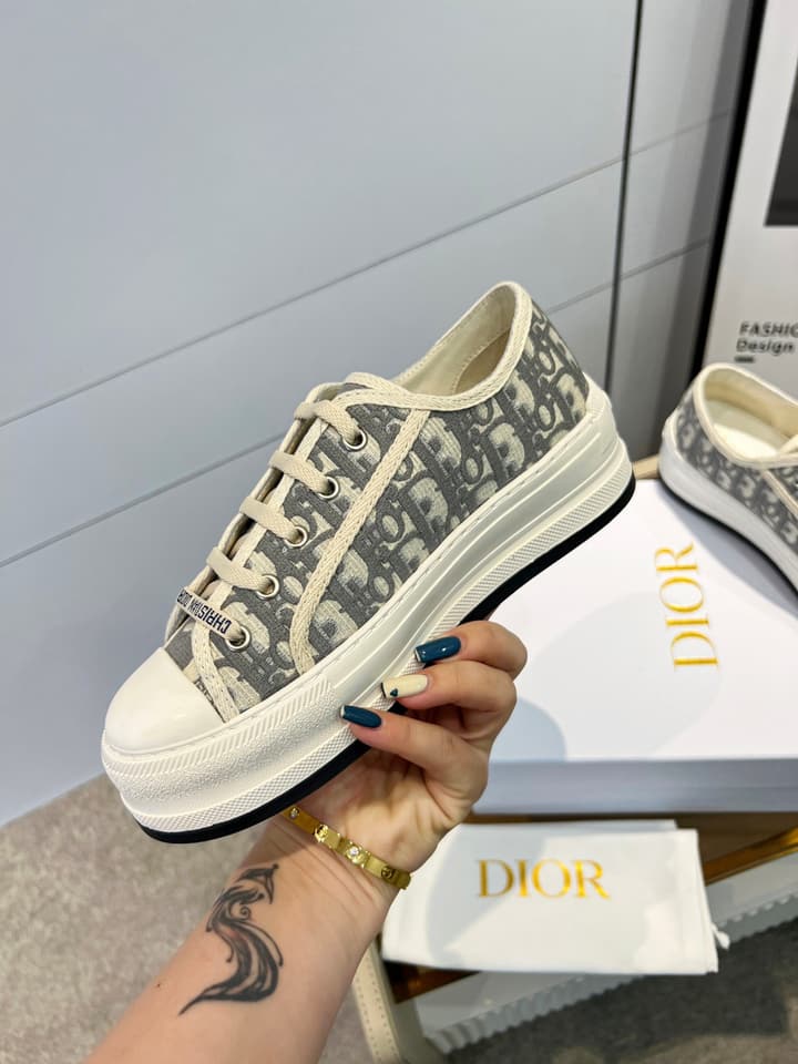 Dior Spring/Summer Runway Platform Sneakers in Black Oblique Pattern