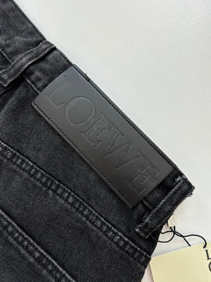 Loewe Anagram Denim Embroidered Trousers – 24FW in Washed Black