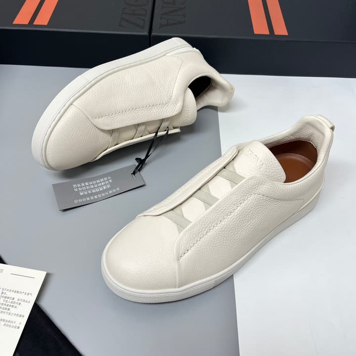 Zegna SECONDSKIN Triple Stitch™ Casual Sneakers in Monochromatic Black