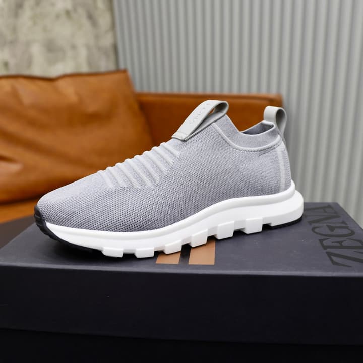 Zegna Flyknit Sneakers in Solid Black Knit