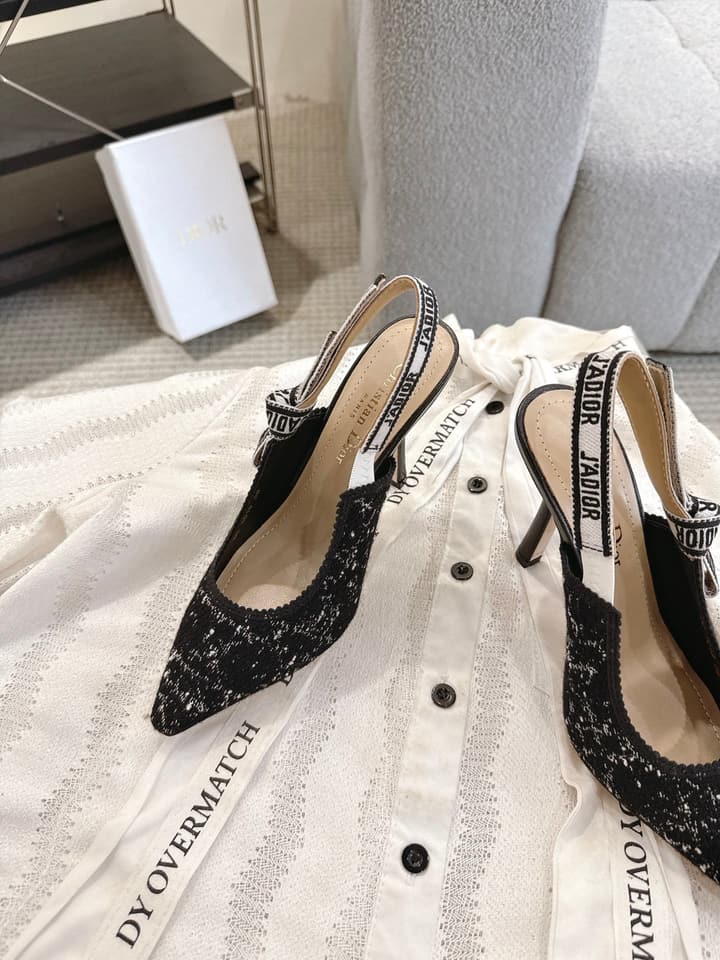 Dior J'Adior Patent Leather Kitten Heel Sandals in Classic Black Smooth Leather