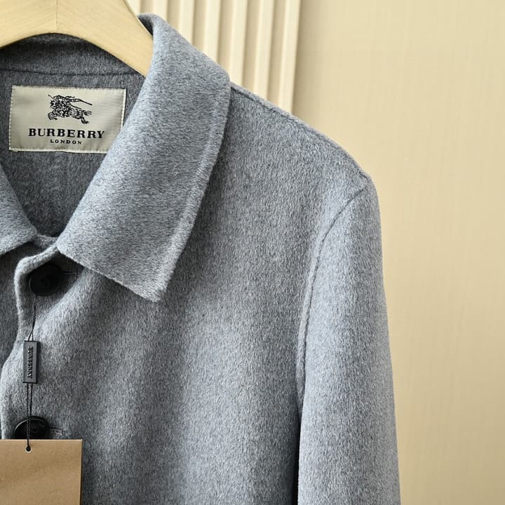 Burberry Men's Double-Faced Wool Trench Coat – 2025FW in Classic Black