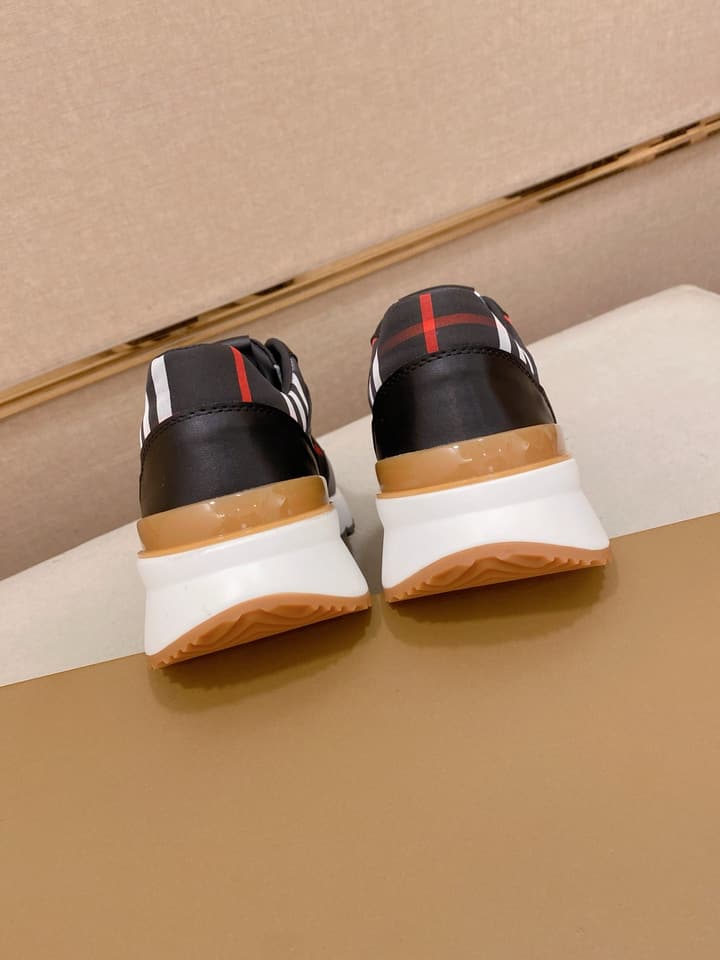Burberry Italian Calfskin Leather Loafers in Dark Navy Check