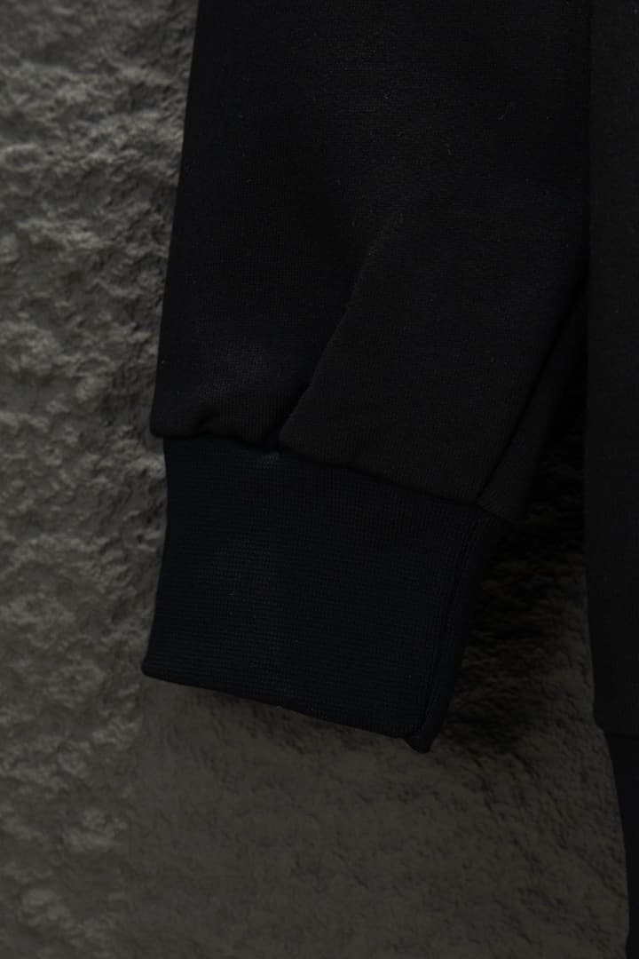 Prada Oversize Heavyweight Embroidered Sweatshirt in Black Crewneck
