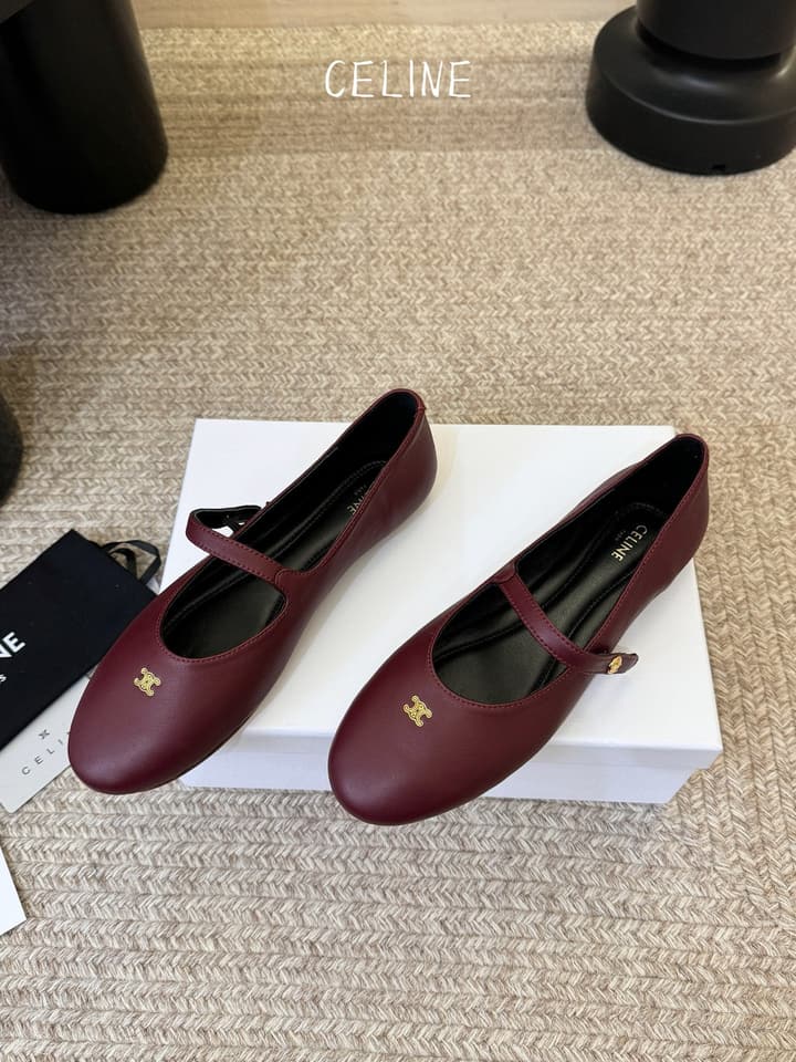 Celine Mary Jane Flat Loafers in Black