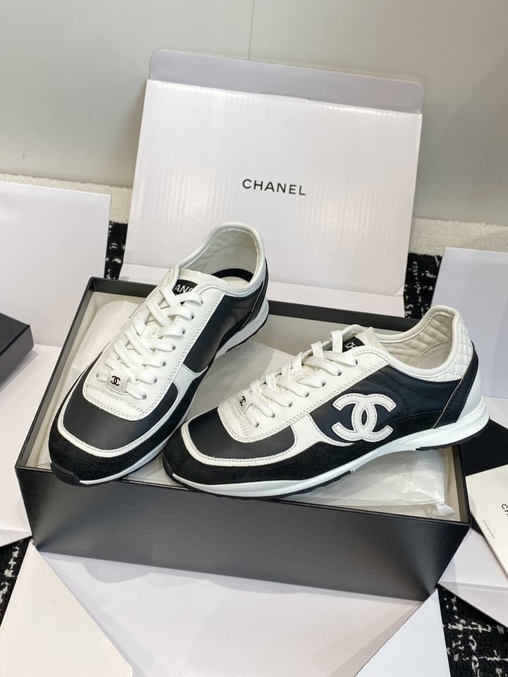 Chanel Panda Platform Sneakers – 2025SS in Black With White Laces