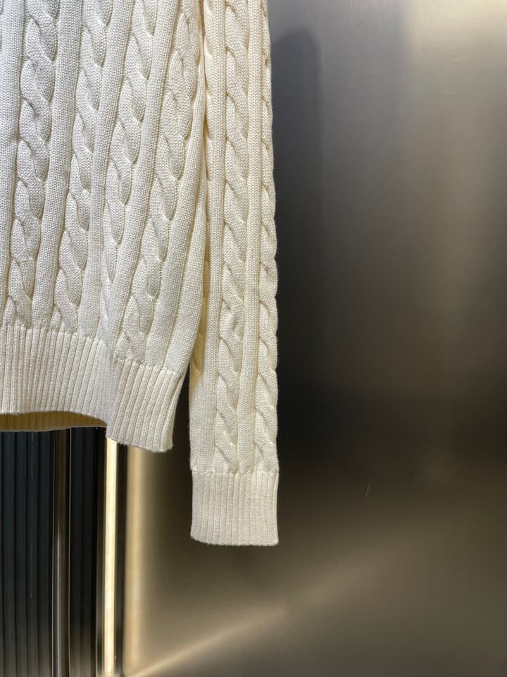 Ralph Lauren Cable Knit Half-Zip Sweater in Navy Blue