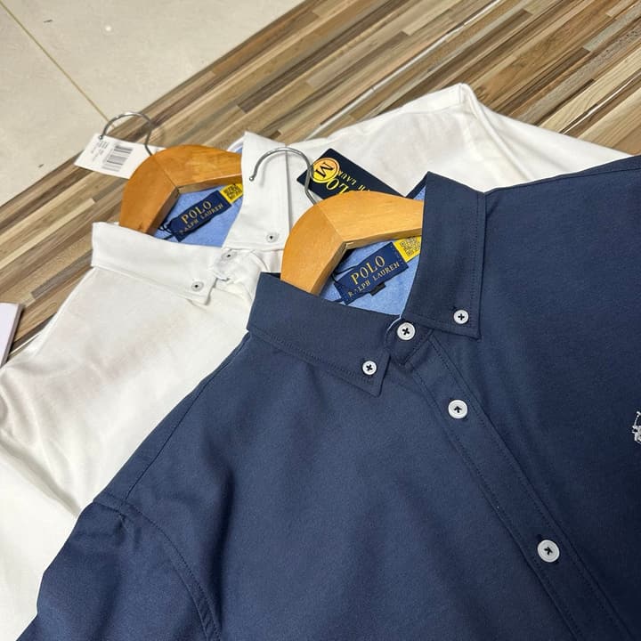 Ralph Lauren Embroidered Oxford Cotton Shirt – 2025 in Navy Blue