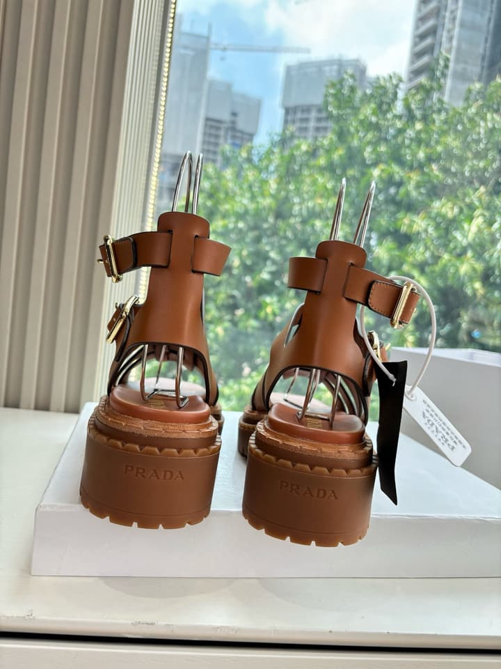 Prada 2025 Spring/Summer Cage Sandals in Black