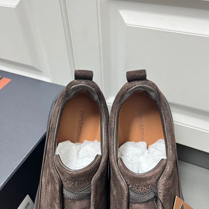 Zegna Triple Stitch™ Monte Perforated Casual Shoes in White Smooth