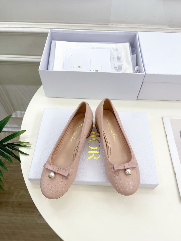 Dior Cannage Pearl Ballet Pumps – 2024 Spring/Summer Collection in Black