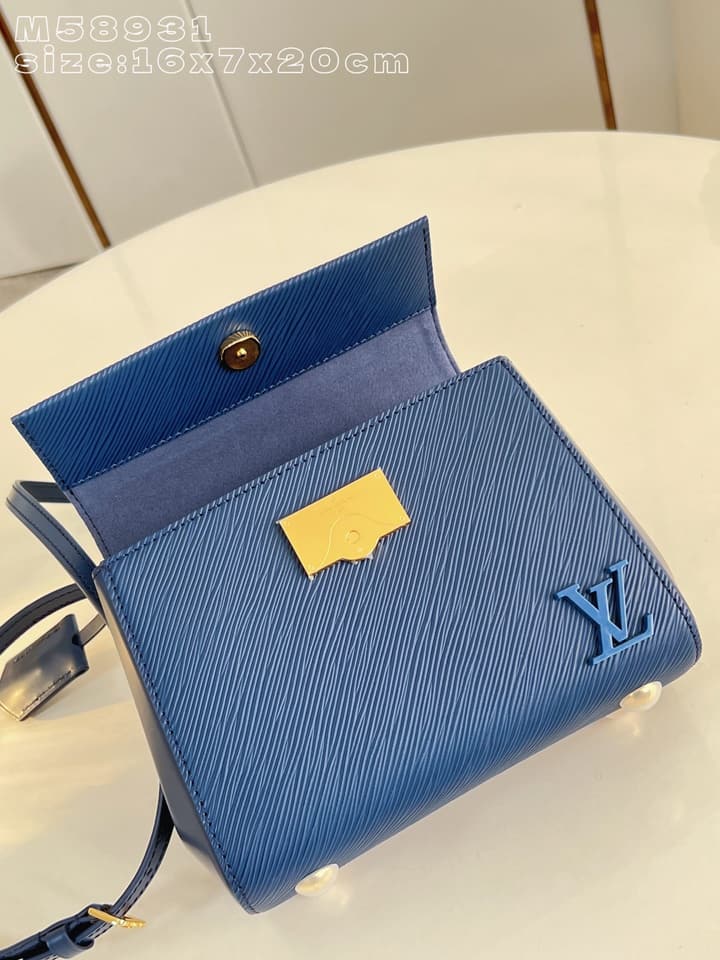 Louis Vuitton Cluny Mini Handbag in Deep Blue Epi Leather
