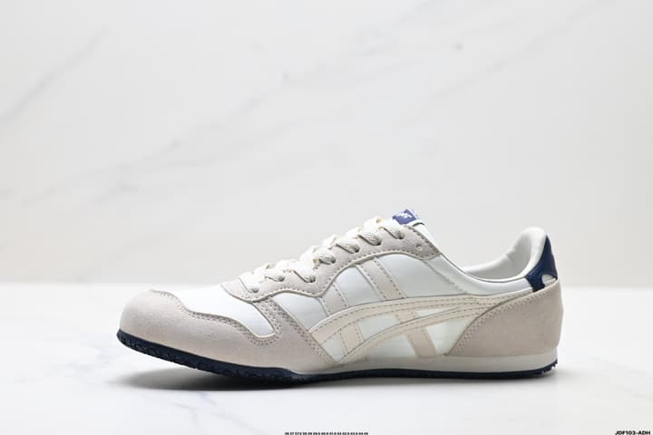 Onitsuka Tiger Serrano Nylon Retro Sneakers in Blue With White Stripes