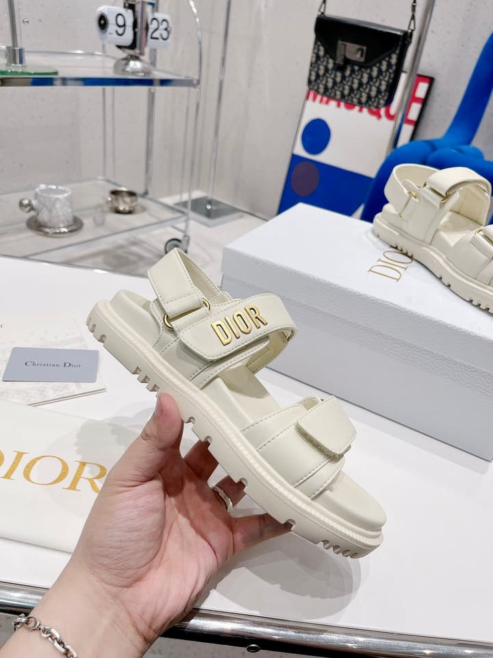 Dior 2022 New Color Velcro Sandals in Gold