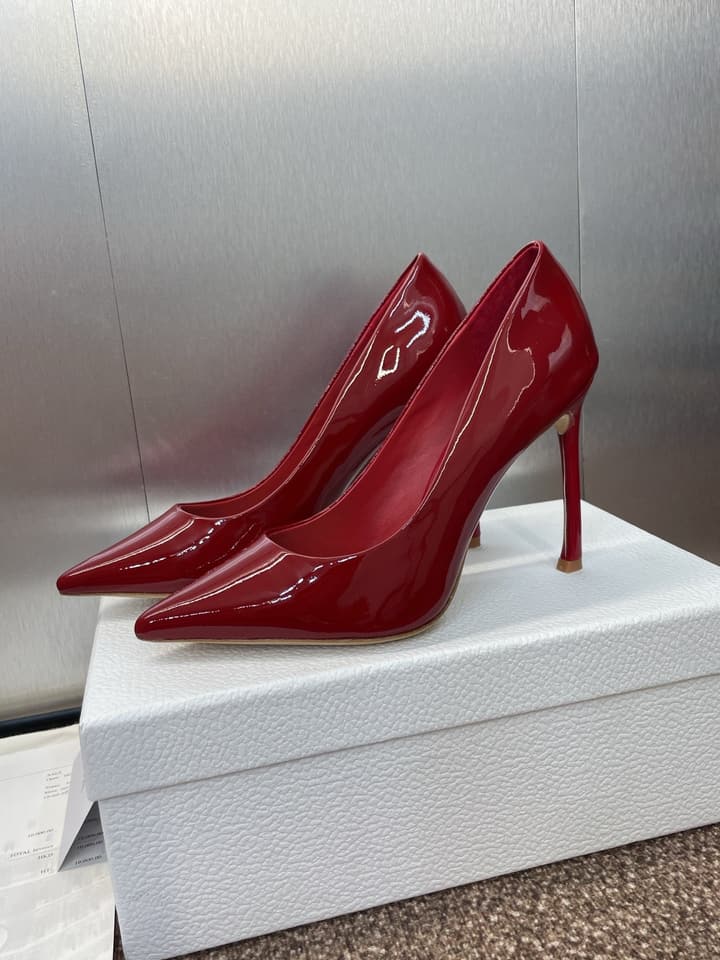 Dior CD Logo Pointed Toe Pumps – 2025 Spring/Summer Haute Couture Collection in Shiny Black Flat
