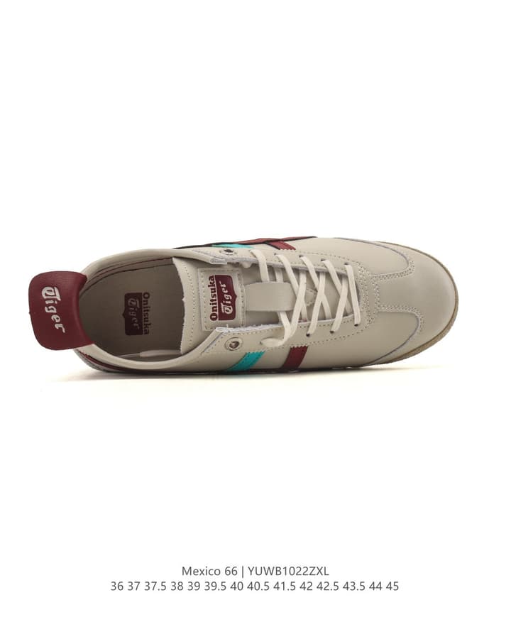 Onitsuka Tiger Mexico 66 Classic Retro Sneakers in Cream With Black Stripes